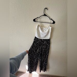 Floral Black and White 2 Piece Set